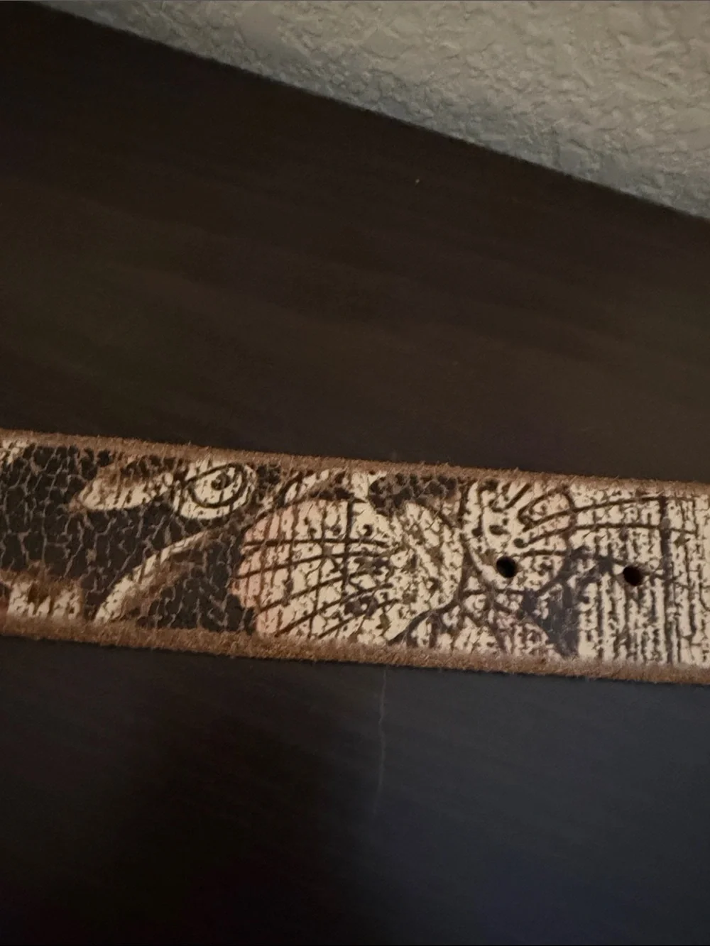 Vintage 2000’s Ed Hardy Cream and Brown Script Star Belt